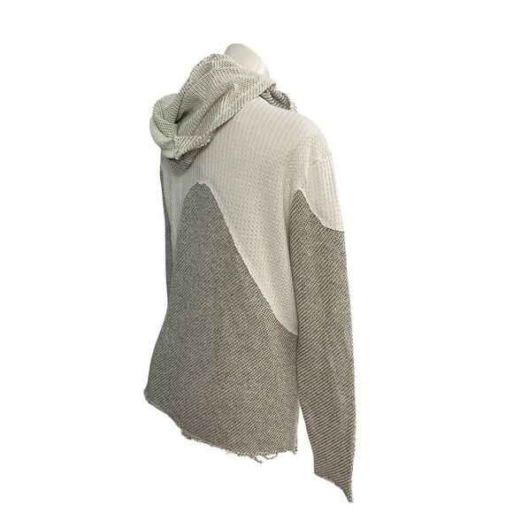 Daytrip Sweater Womens Size Medium Hooded Lattice Knit Athleisure Distressed - Picture 3 of 13